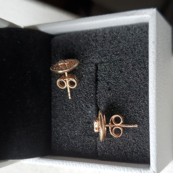 Pandora Circle Stud Earrings in Rose Gold - Picture 4 of 10